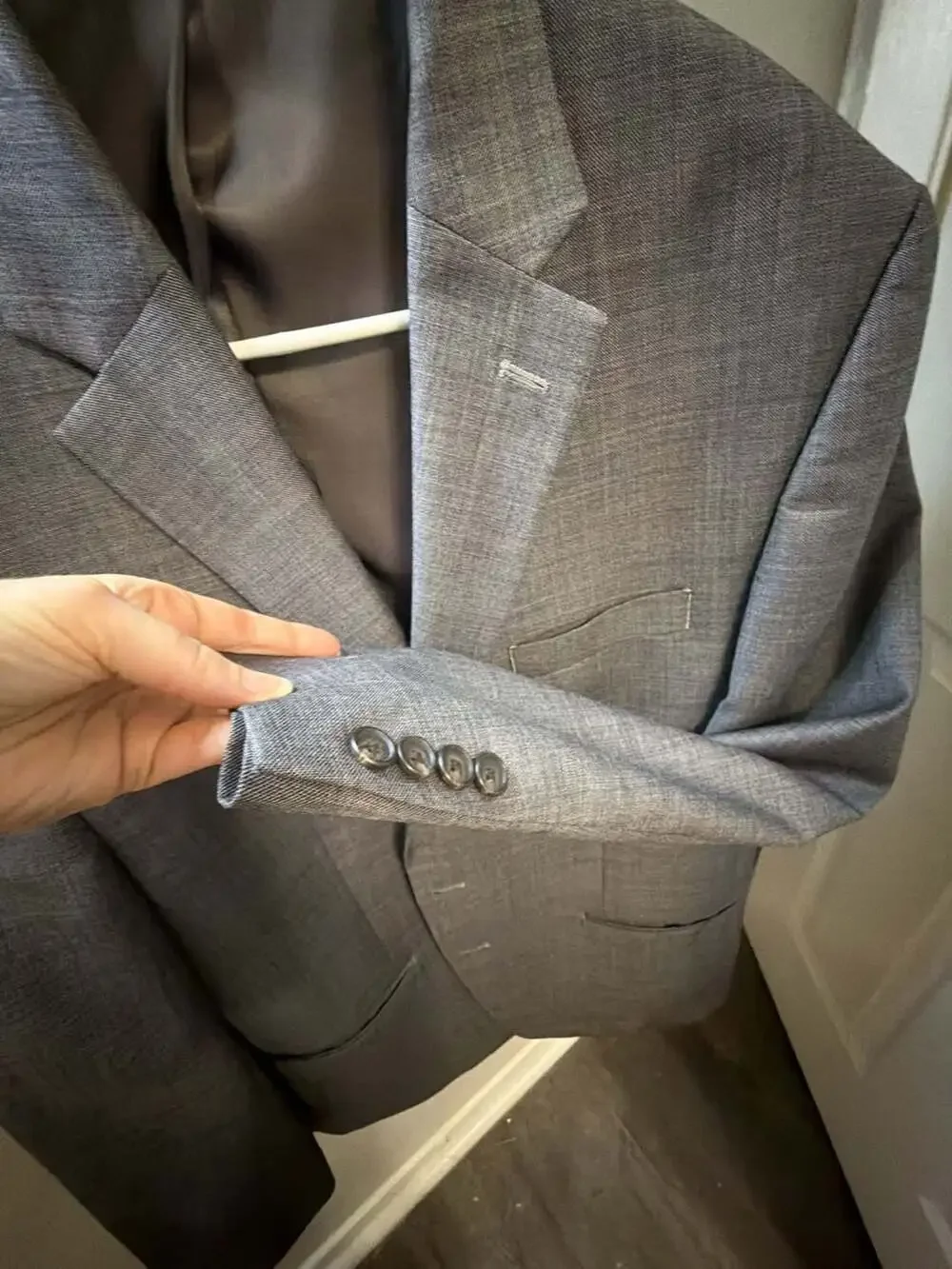 Lauren Ralph Lauren Mens Gray Plaid 44R Blazer Wool 2 Button Sport Coat Jacket